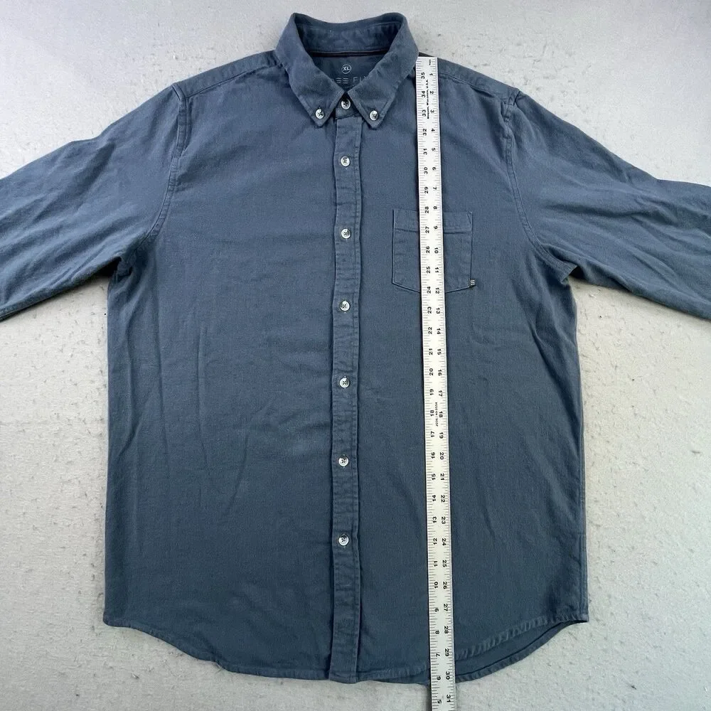 Free Fly Shirt Men's XL Blue Bamboo Cotton Blend Long Sleeve Button Up Pocket - Picture 10 of 11